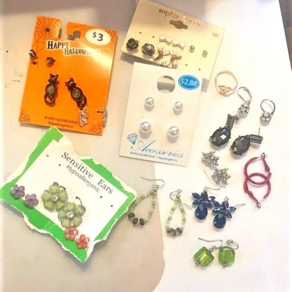 Set 20 pieces fun variety earrings